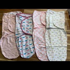 Sleep sacks (4) swaddles. EUC.